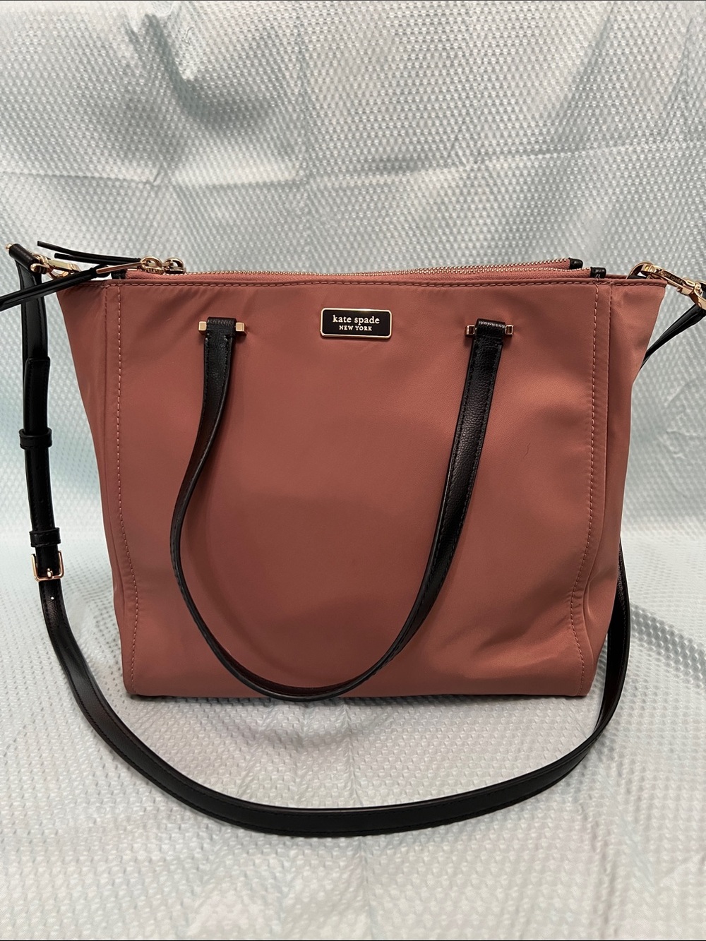 kate spade Dusty Rose Tote with Black Straps